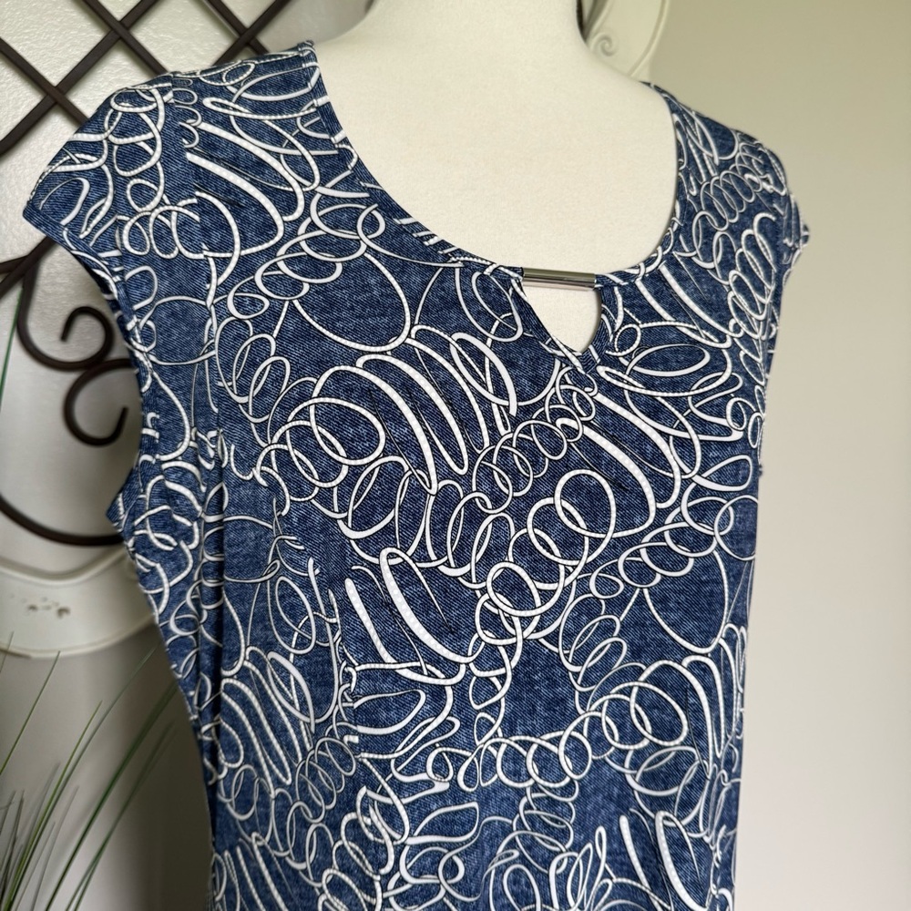NWT BALI Size 16 Blue Fit & Flare Dress - Picture 2 of 4